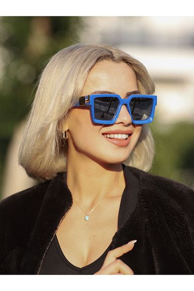Angel Eyes Square Blue Frame Mirrored Glass Ski/Snowboard Goggles