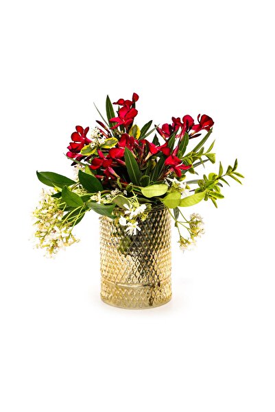 Missi Suport pentru lumânări din sticlă de diamant chihlimbar de 14 cm