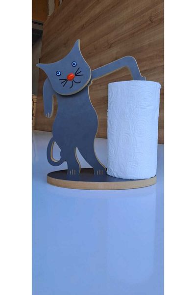 Asrimo mobilya Disassembled Wooden Cat Figure Office Bathroom Kitchen v.sPaper Towel Holder For