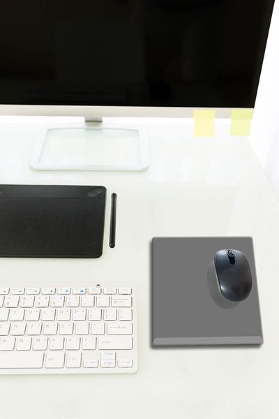 Decorita Mouse Pad din sticlă de culoare solidă gri - 18 cm x 22 cm dimensiune mică