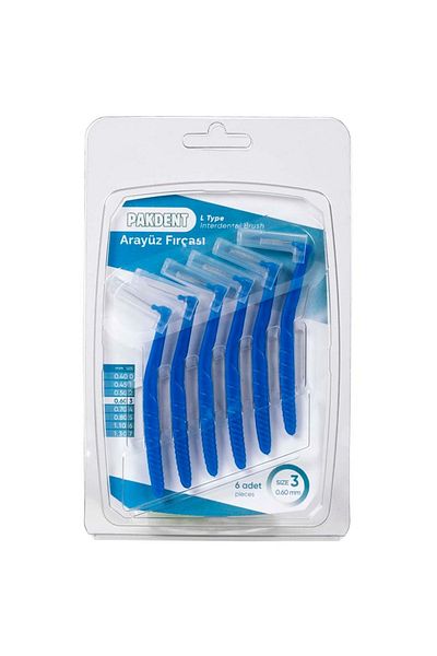 PAKDENT Blue L Type 0.6 mm Interface Brush