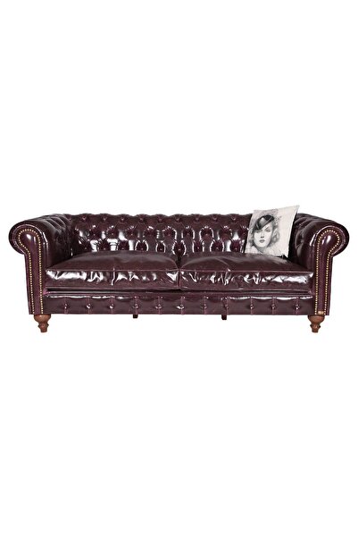 3A Mobilya Kızılkahve Chesterfield 230X90X80 Cm