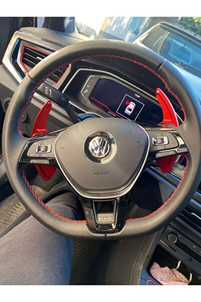 YıldızTuning Vw Golf 7 Uyumlu Direksiyon F1 Kulakçık 2013-2024 Kırmızı Renk