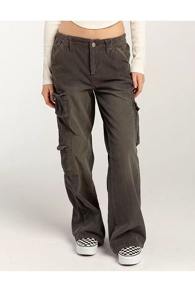 september island Gray Thin Corduroy Y2K Cargo Pants