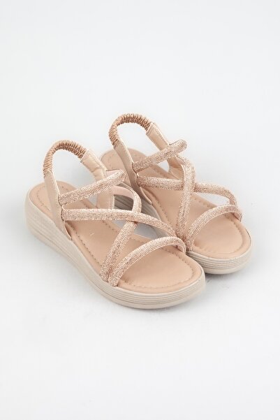 Adım Adım Γυμνά γυναικεία σανδάλια - Λεπτομέρεια από πέτρα, χοντρή σόλα και ελαστική πλάτη