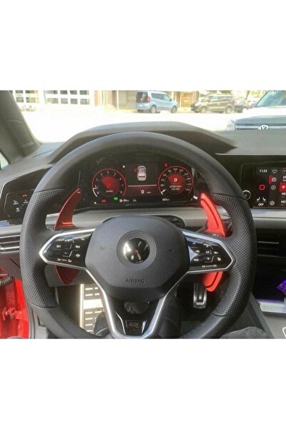 YıldızTuning Vw Caddy 2021-2025 Direksiyon F1 Kulakçık Paddle Shifter Kırmızı Renk