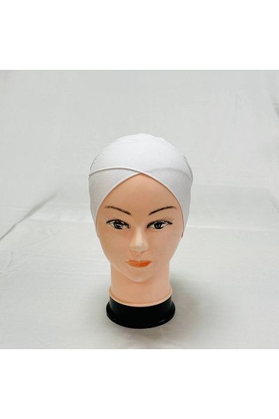 AWAM SILK Closed Top Cross Lace Hijab Combed Cotton Bonnet