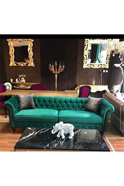 3A Mobilya 3A MOBİLYA ZÜMRÜT YEŞİLİ CHESTERFIELD TAKIMI 3+3+1+1