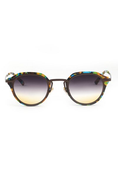 Angel Eyes Colorful Patterned Frame Blue Glass Oval Women's Sunglasses Ae2049c77-1