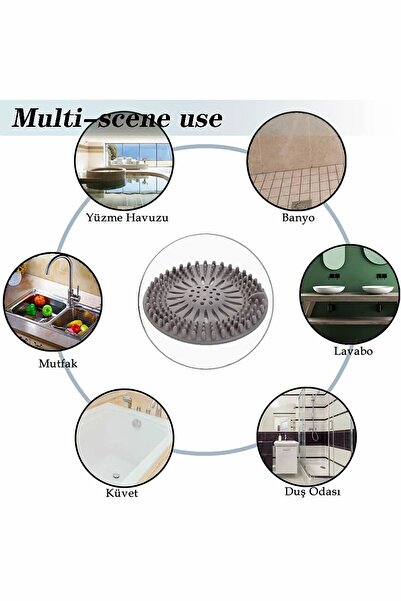 Ecolux Süzgeçli Silikon Lavabo Ve Küvet Tıkacı Yuvarlak Lavabo Tıkacı Süzgeç Banyo Süzgeç- ECOLUX