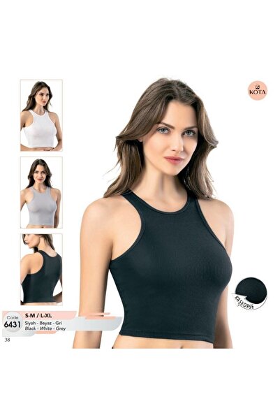 KOTA Kadın Geniş Askı Kaşkorse Crop - 6431