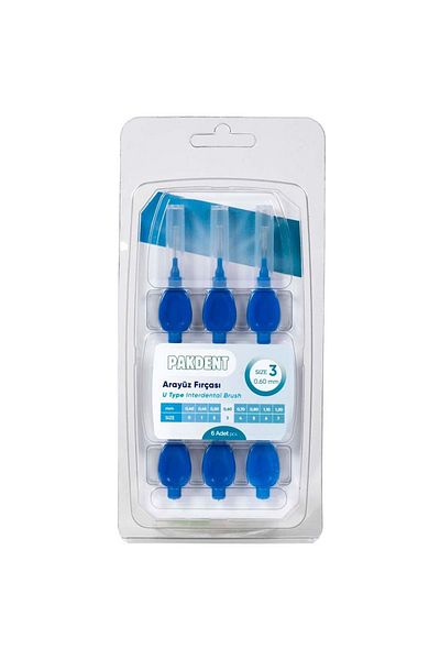 PAKDENT Blue Interface Brush - U Type, 0.6 mm