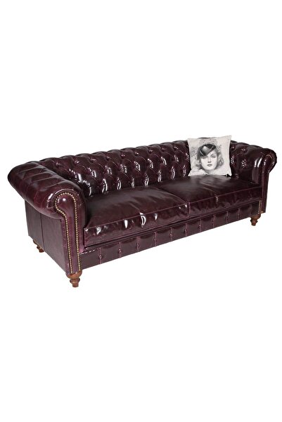 3A Mobilya Kızılkahve Chesterfield 230X90X80 Cm