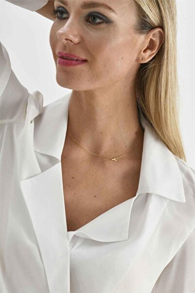 Minamis Silver 925 Ayar Gümüş Y Harfi Bayan Köprücük Kolye