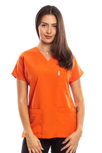 Simirna Üniforma Surgical Doctor Nurse Scrubs Orange Jersey Single Top