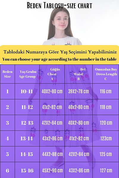 Asortik Kids Κορίτσι - Βαμβακερό Λινό Φόρεμα Hijab, Μακρύ Μήκος