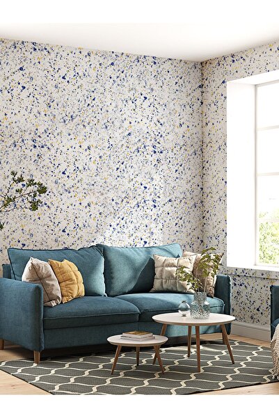 LİWA Canlı Sıva / Ipek Sıva /dekoratif Sıva /duvar Sarı/lacıvert Bl-sl