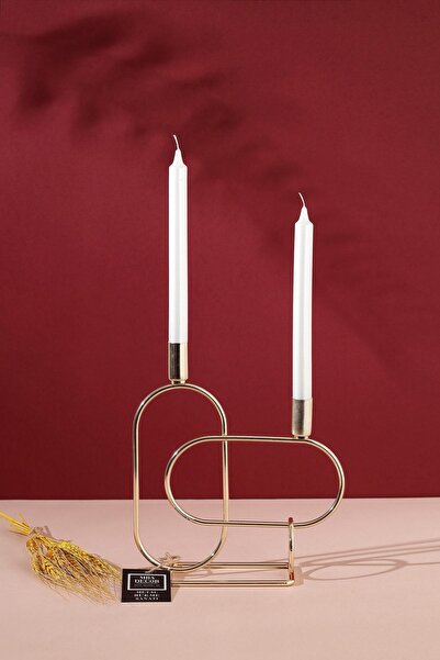 mba decor metal bending art Ikili Gold Dekoratif Mumluk Şamdan Hediyelik Deko...