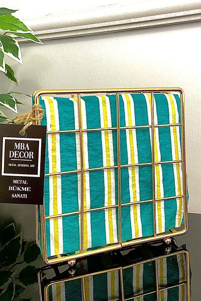 mba decor metal bending art Gold Upright Napkin Holder Stainless Filled Iron Metal Presentation Kitchen Tableware Home Decoration