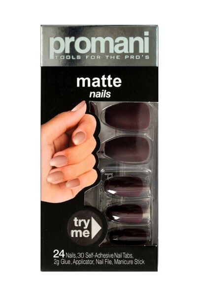 Promani Matte Takma Tırnak Kiti - Koyu Bordo Kod: Pr-5018 800307050186