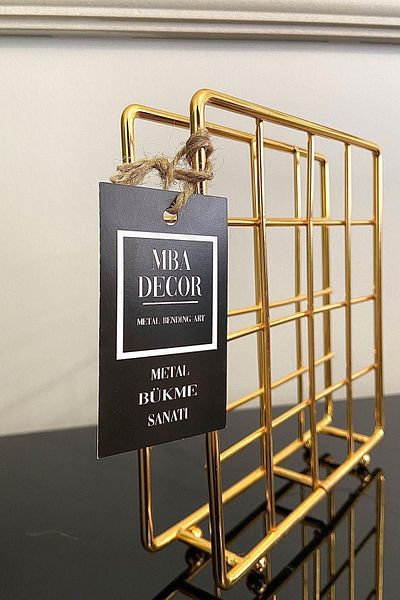 mba decor metal bending art Gold Upright Napkin Holder Stainless Filled Iron Metal Presentation Kitchen Tableware Home Decoration