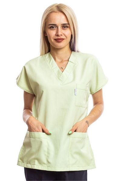 Simirna Üniforma Chirurgie Doctor Asistentă Scrubs Verde deschis Jersey Single Top