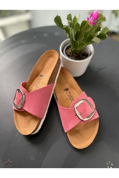 Land of Cork anatomical natural cork sole genuine suede leather slippers