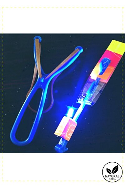 OMZ Led Işıklı Elastik Sapan Helikopter Mancınık Roket Eğlenceli Oyuncak Yeni Model Kız Cocuk Erkek Coc