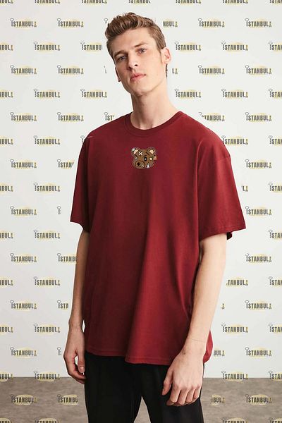 aynewmoda Тениска с овърсайз принт и страшна мечка