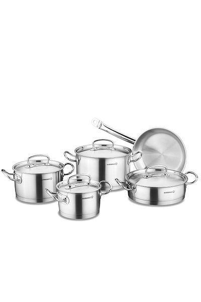 KORKMAZ Proline 9 Piece Cookware Set - Convenient and Practical