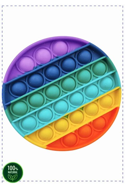 OMZ Pop It Balon Patlatma Gökkuşağı Daire Kız Oyuncakları Erkek Cocuk Egitici Montessori Oyuncak