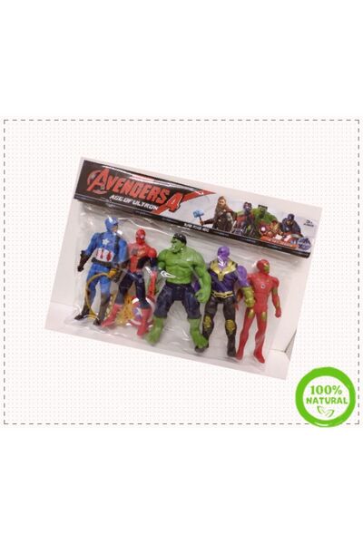 OMZ Thanos Örümcek Adam Ironman Hulk Oyuncak Işıklı 5li Set 15 Cm Kız Erkek Cocuk Oyuncak Egitici