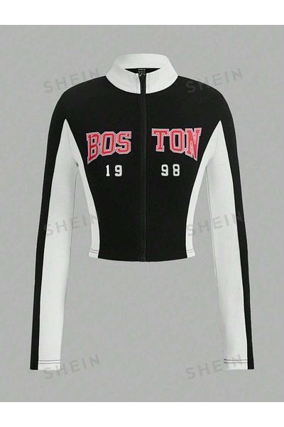 Gofeel Zippered Long Sleeve Crop Top - Bos Tone Detailed
