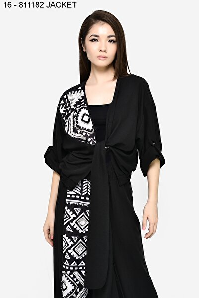 DQMANE Short Jacket - Front Printed and Tie Detailed