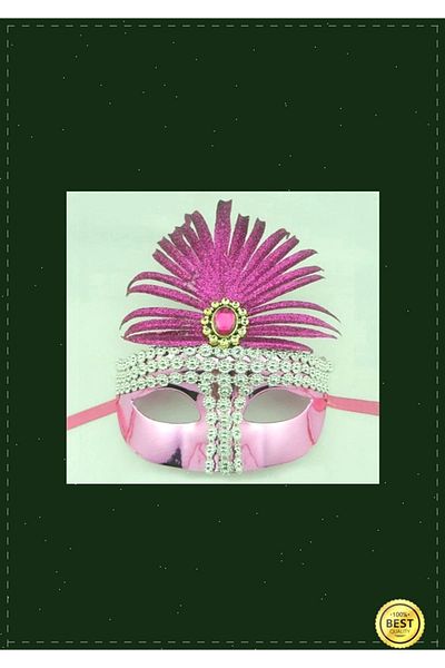 OMZ Fuchsia Glitter New Year's Party Mask - Girls and Boys Toys, Educational Montessori