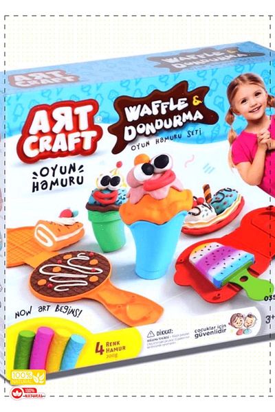 OMZ 1 Piece Waffle and Ice Cream Play Dough Set - Educational Girl Boy Toys