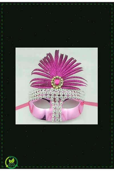 OMZ Fuchsia Glitter New Year's Party Mask - Girls and Boys Toys, Educational Montessori