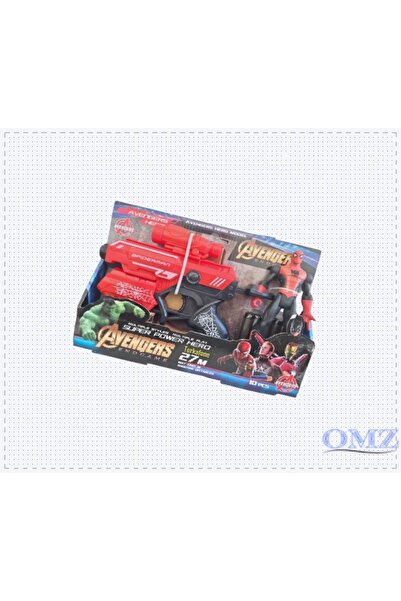 OMZ Spiderman & Hulk Figürlü Oyuncak Lazerli Nerf Modeli Tabanca Ve 10 Adet K...