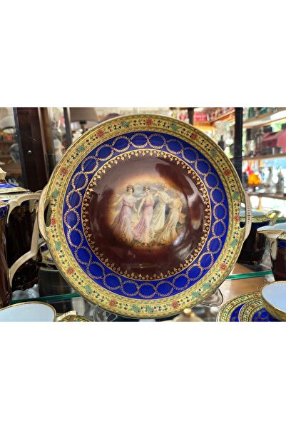 tayfuntufan antika koleksiyon 1920 - 1940 viyana damgalı royal epiag 4 kişilik çay kahve takımı - 16 parça