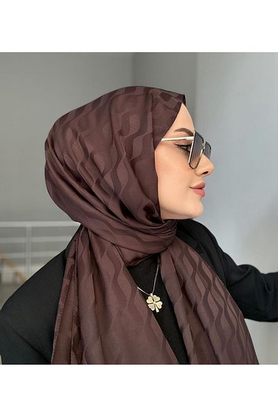 Aknur Moda Waterway Pattern - Silky Jacquard Shawl