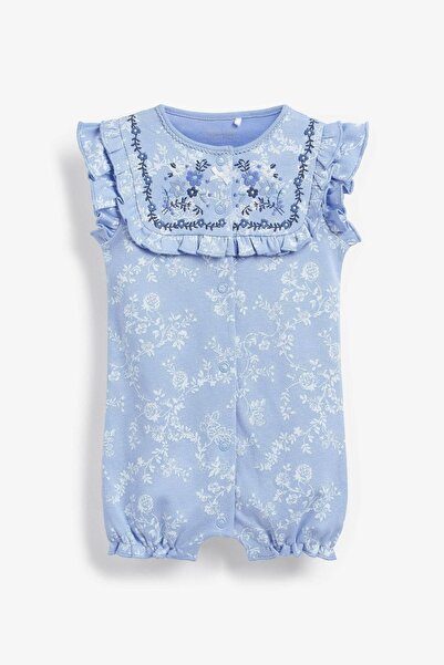 Next Baby Mavi Çiçekli 3'lü Tulum Seti
