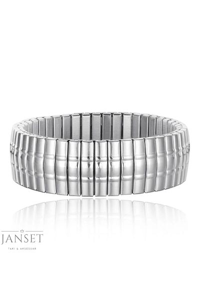 Janset Cord Model Steel Bracelet - 18mm - 316L Tarnish-Free Steel Bracelet