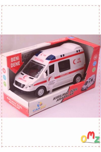 OMZ Pilli Sesli Ve Işıklı Kaliteli Mercedes Sprinter Kırılmaz Ambulans Arabası 17cm Kız Oyuncakları Erk