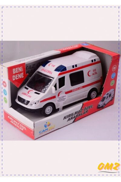 OMZ Pilli Sesli Ve Işıklı Kaliteli Mercedes Sprinter Kırılmaz Ambulans Arabası 17cm Kız Oyuncakları Erk