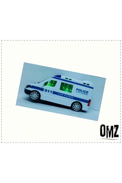 OMZ Polis Arabası Oyuncak Pilli Işıklı Siren Sesli Polis Minibüs Kız Oyuncakları Erkek Cocuk Egitici Mo