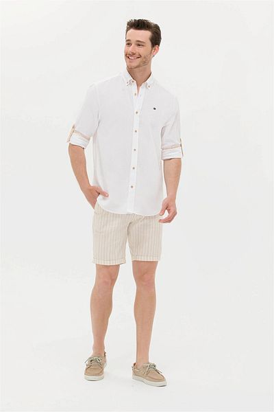 U.S. Polo Assn. Ανδρικά αθλητικά POLO Βερμούδες Capri - Regular Fit G081SZ031.000.1576805 Kebel 085 Sand
