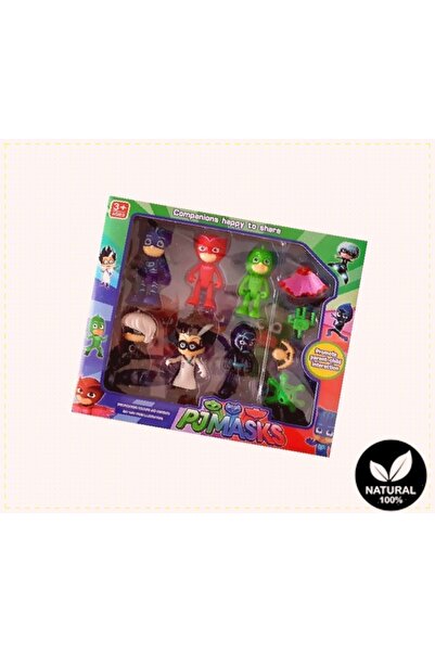 OMZ Pjmasks 10'lu Pijamaskeliler Figür Seti Kız Cocuk Erkek Cocuk Oyuncak Egi...