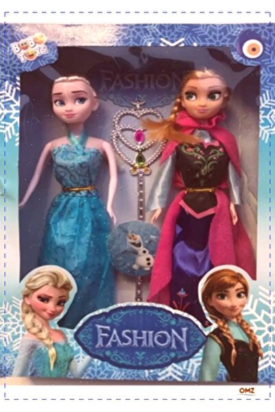 OMZ Elsa Ve Anna 2 Li Büyük Boy 28cm Frozen Girls Kız Erkek Cocuk Egitici Mon...