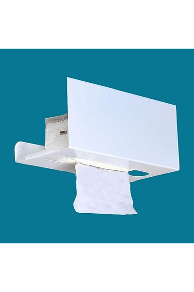 VELUX HOME White Metal Check Al Napkin Holder - Kitchen Organizer, Paper Towel Holder and Metal Hanging Napkin