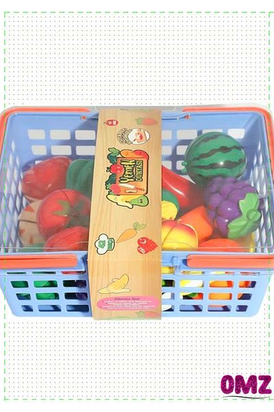 OMZ Boy's Educational Toys - 42 Pieces, with Cutable Fruit and Vegetable Basket
